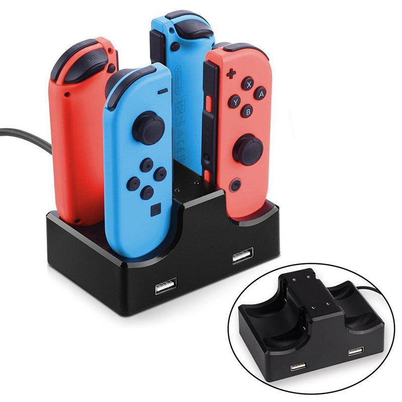4-in-1 Charging Dock Cradle Stand Charging Station with 2 USB Ports for Nintendo Switch Joystick or Smartphones 4-in-1 Charging Dock Cradle Stand Charging Station with 2 USB Ports for Nintendo Switch Joystick or Smartphones